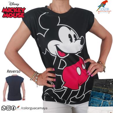 Blusa HOMBRERAS Mickey negra