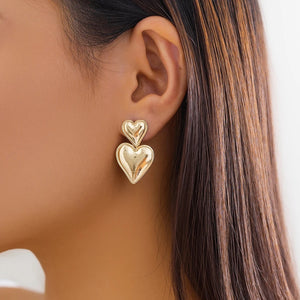 Aretes doble Corazón