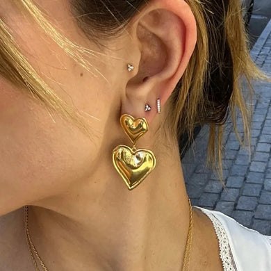 Aretes doble Corazón