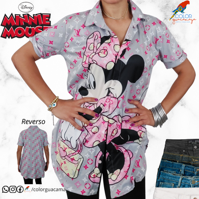 Blusa Minnie LV gris/rosa