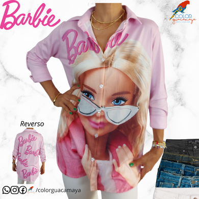 Blusa Cara Barbie manga 3/4