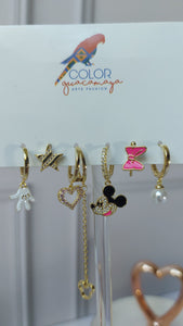 Set 6 aretes huggies- Mickey