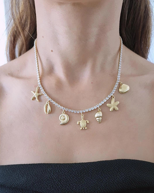 Collar Olas dijes grandes