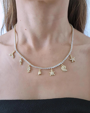 Collar Olas dijes chicos