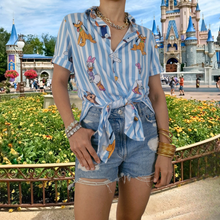 Cargar imagen en el visor de la galería, Blusa Disney Rayas celeste