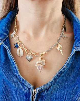 Collar dijes mar conchitas
