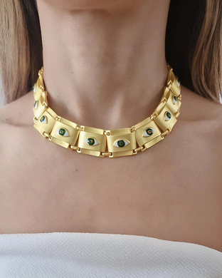 Collar gargantilla ojos dorados