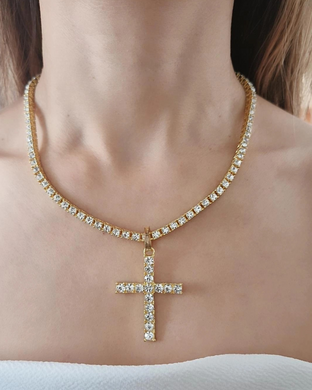 Collar cruz dorada