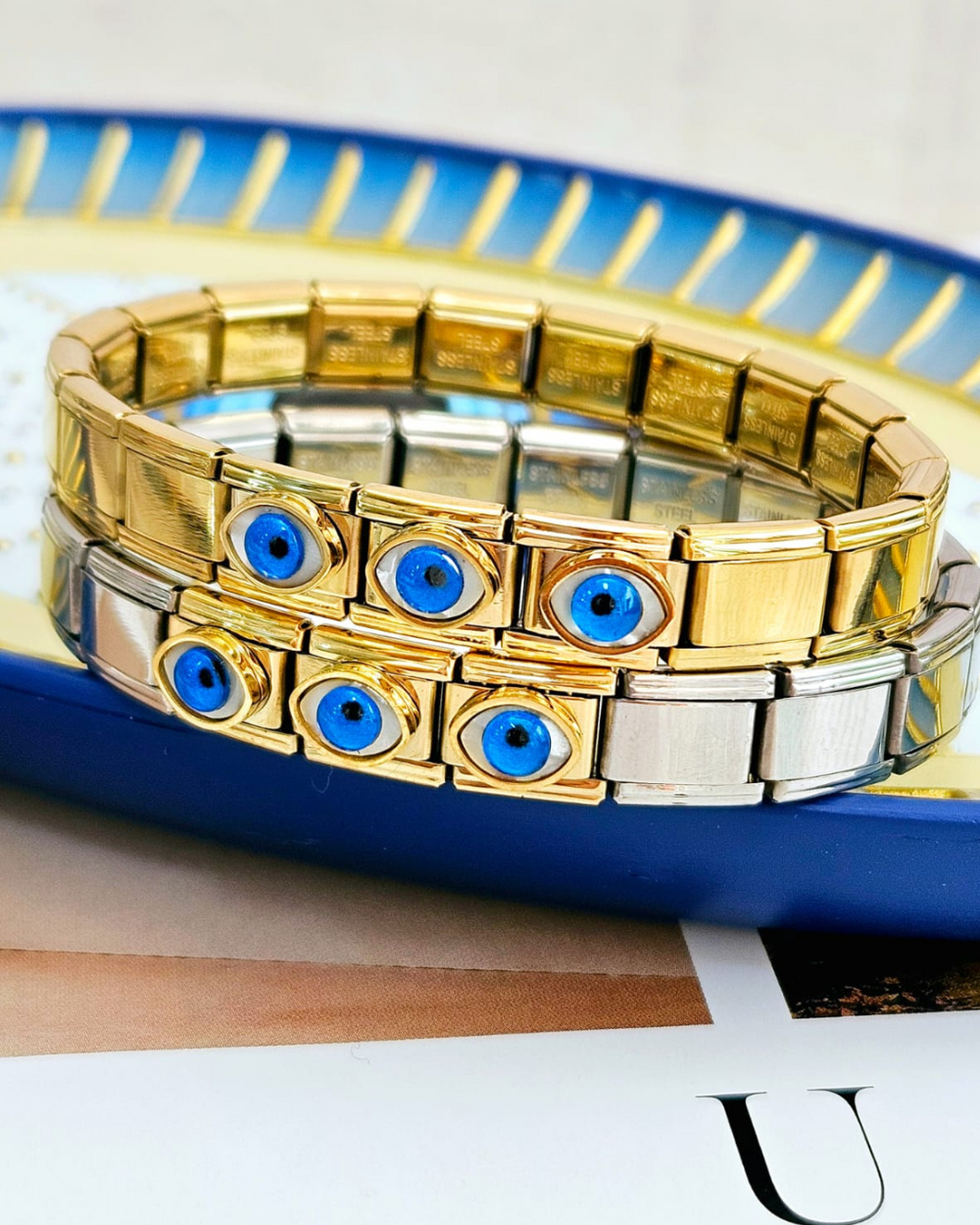 Pulsera italiana 3 ojitos