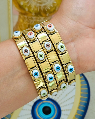 Pulsera  italiana ojos colores