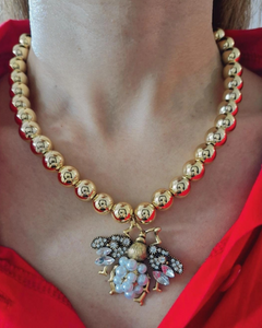 Collar abeja brillante