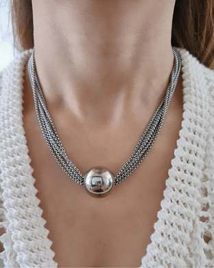 Collar multi cadenas 1 bolita