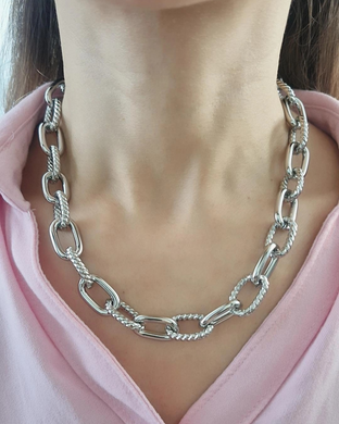 Collar eslabones plateado