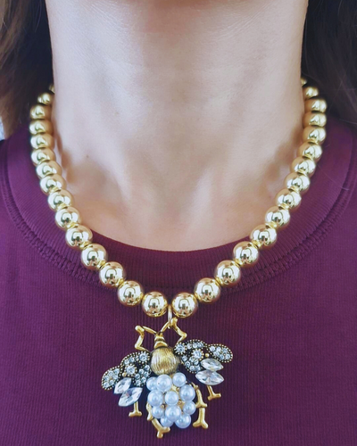 Collar abeja brillante