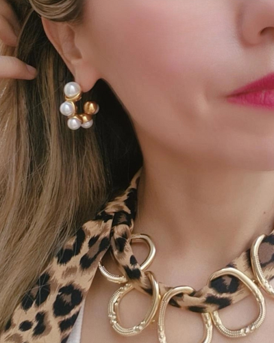 Aretes perlas chunky