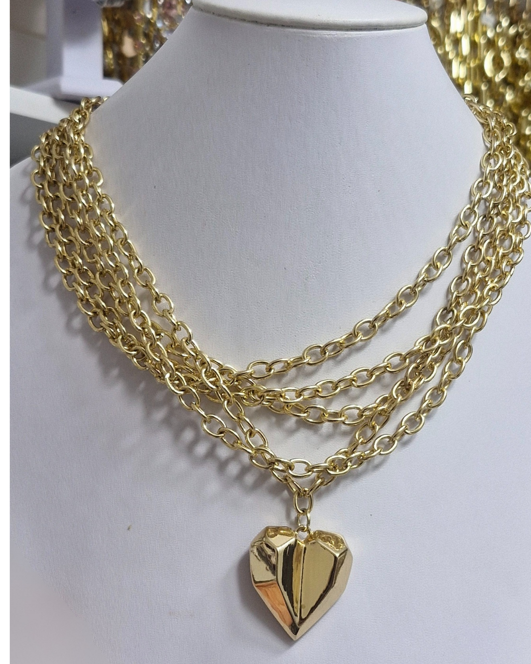 Collar multicadenas corazon
