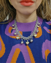 Cargar imagen en el visor de la galería, Collar dijes corazones chispas de amor