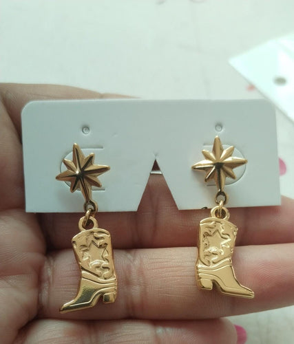Aretes botas vaqueras