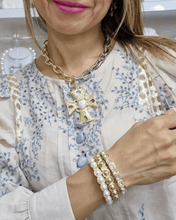 Cargar imagen en el visor de la galería, Collar cruz bitono