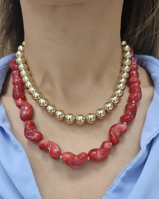 Collar rojo 2 piezas