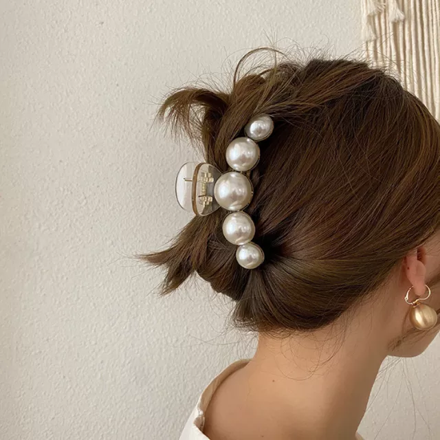 Pinza GRANDE de perlas para cabello