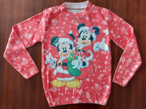 Sudadera Sueter navideño MICKEY Santa Claus rojo