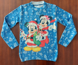 Sudadera Sueter navideño MICKEY Santa Claus Azul