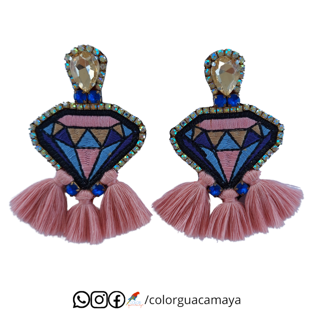 Aretes hechos a mano - Parche Diamante